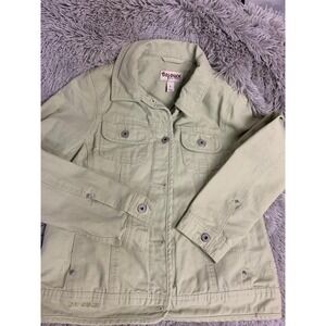 DRIDUCK For Her Light Green Utility Jacket Size S Button Snap Pockets Collared